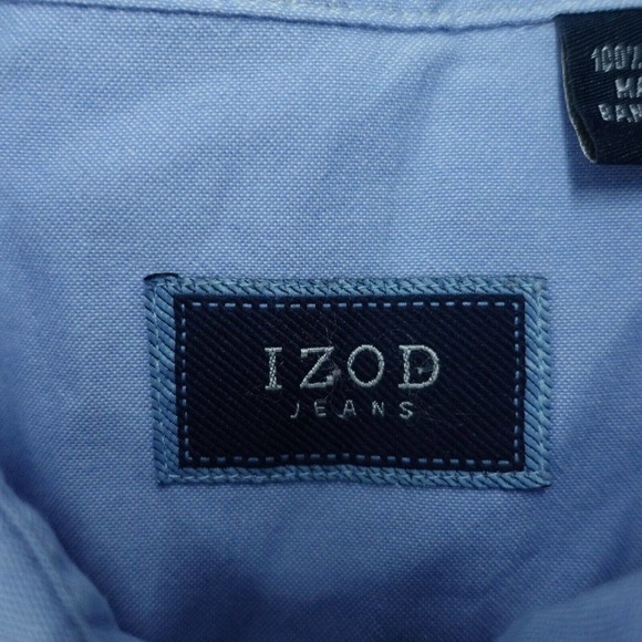 Izod Jeans Button Up Shirt Men's Size XL Blue Long Sleeve Collared 100% Cotton - Picture 3 of 11